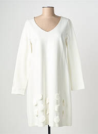 Robe mi-longue manches longues manches longues blanc ORTO BOTANICO femme