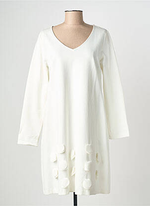 Robe mi-longue manches longues manches longues blanc ORTO BOTANICO femme