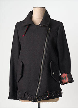 Manteau court coupe droite sans capuche noir BAZAR DELUXE femme