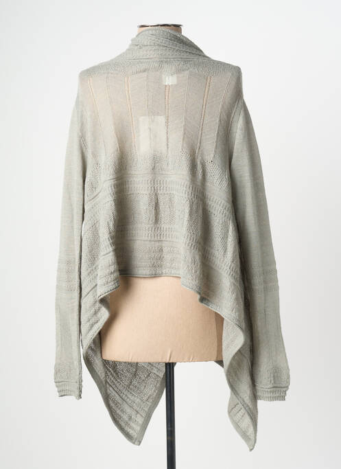 Gilet cache-cœur manches longues gris JAYKO femme