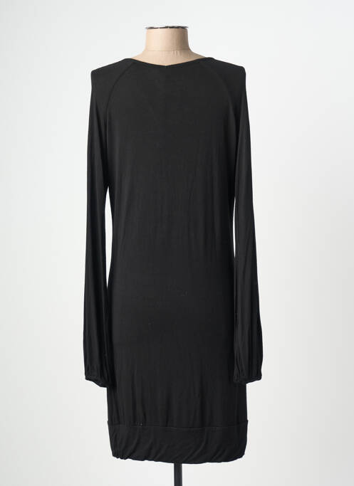 Robe mi-longue manches longues manches longues noir RIVIERES DE LUNE femme