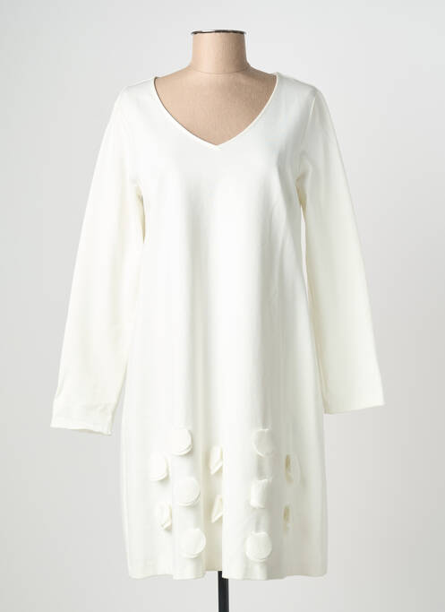 Robe mi-longue manches longues manches longues blanc ORTO BOTANICO femme