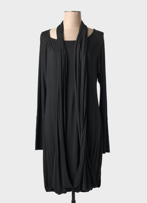 Robe mi-longue coupe fluide manches longues noir PIER ANTONIO GASPARI femme
