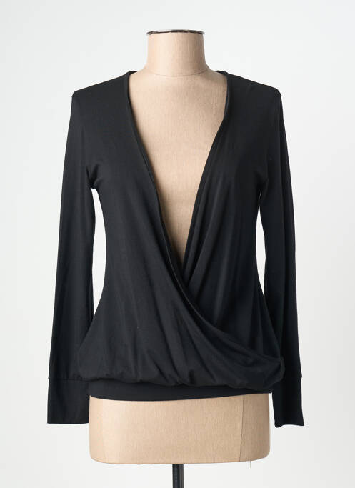 Gilet cache-cœur noir RIVIERES DE LUNE femme