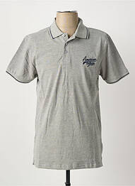 Polo stretch manches courtes gris AMERICAN COLLEGE homme