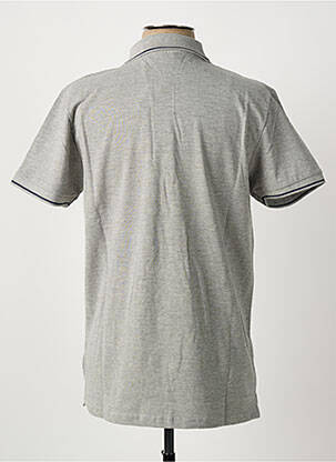 Polo tissage chiné manches courtes gris AMERICAN COLLEGE homme