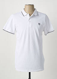 Polo stretch manches courtes blanc AMERICAN COLLEGE homme