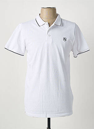 Polo stretch manches courtes blanc AMERICAN COLLEGE homme