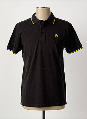 Polo stretch manches courtes noir AMERICAN COLLEGE homme