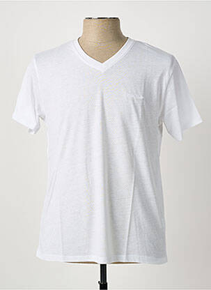 T-shirt broderie manches courtes blanc PIERRE CARDIN homme