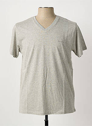 T-shirt broderie manches courtes gris PIERRE CARDIN homme