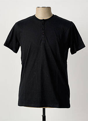 T-shirt col tunisien manches courtes noir PIERRE CARDIN homme