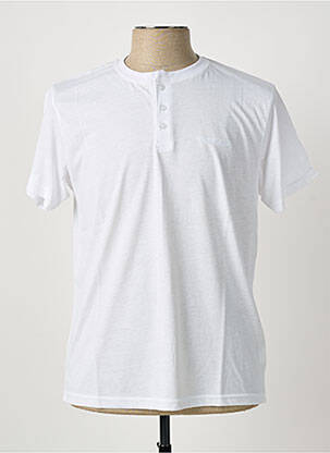 T-shirt col tunisien manches courtes blanc PIERRE CARDIN homme
