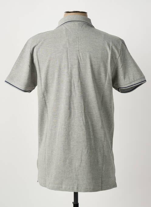 Polo stretch manches courtes gris AMERICAN COLLEGE homme