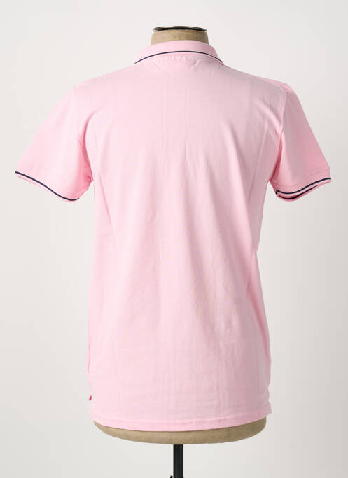 Polo stretch manches courtes rose AMERICAN COLLEGE homme