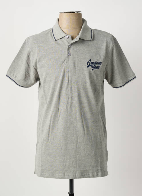 Polo gris AMERICAN COLLEGE homme