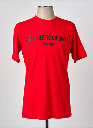 T-shirt stretch manches courtes rouge U.S ATHLETIC homme