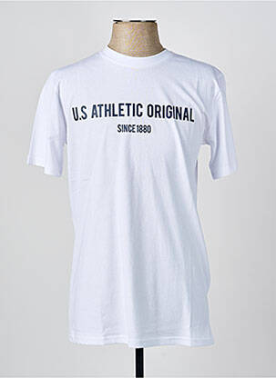 T-shirt stretch manches courtes blanc U.S ATHLETIC homme