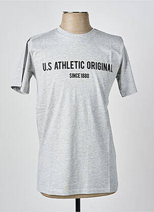 T-shirt stretch manches courtes gris U.S ATHLETIC homme