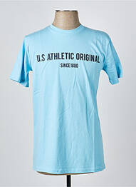 T-shirt stretch manches courtes bleu clair U.S ATHLETIC homme