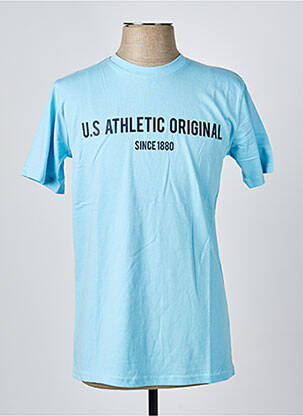 T-shirt stretch manches courtes bleu clair U.S ATHLETIC homme