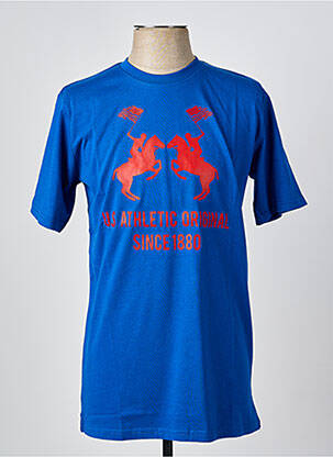 T-shirt stretch manches courtes bleu U.S ATHLETIC homme