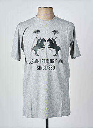 T-shirt stretch manches courtes gris U.S ATHLETIC homme