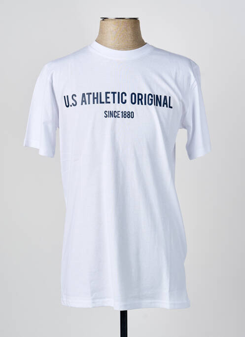 T-shirt stretch manches courtes blanc U.S ATHLETIC homme
