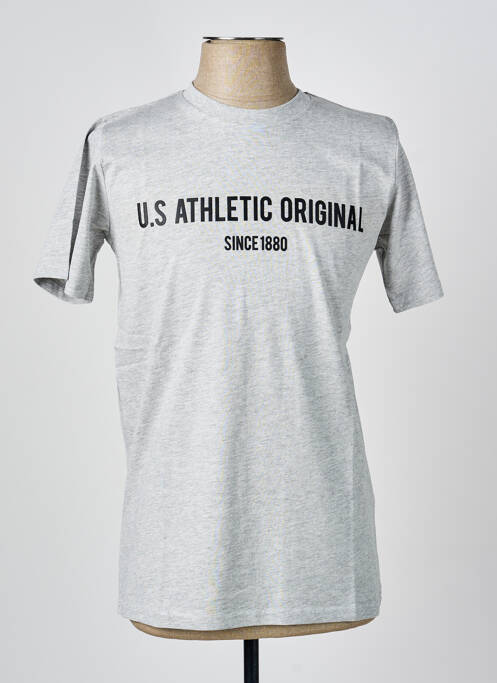 T-shirt stretch manches courtes gris U.S ATHLETIC homme