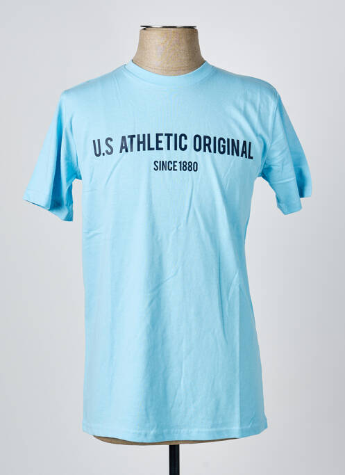 T-shirt stretch manches courtes bleu clair U.S ATHLETIC homme