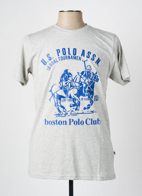T-shirt tissage chiné manches courtes gris U.S. POLO ASSN homme
