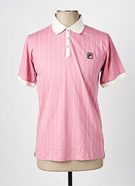Polo imprimé rayures manches courtes rose FILA homme