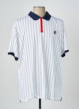 Polo coupe droite manches courtes blanc FILA homme