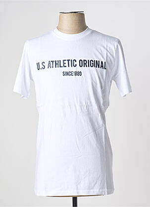 T-shirt stretch manches courtes blanc U.S ATHLETIC homme