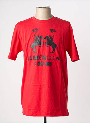 T-shirt stretch manches courtes rouge U.S ATHLETIC homme