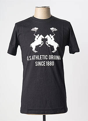 T-shirt stretch manches courtes noir U.S ATHLETIC homme