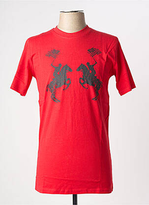 T-shirt stretch manches courtes rouge U.S ATHLETIC homme