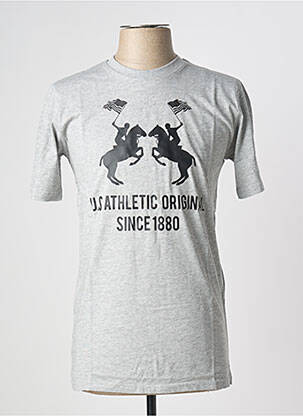 T-shirt stretch manches courtes gris U.S ATHLETIC homme