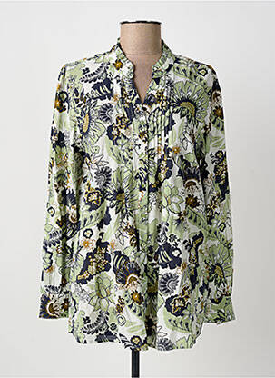 Chemisier imprimé fleurs manches longues vert OLSEN femme