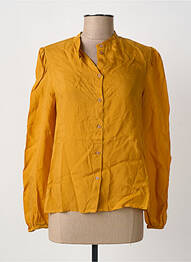 Chemisier tissage crêpe manches longues jaune SYSTEMACTION femme