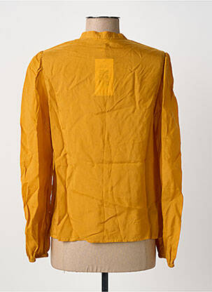 Chemisier tissage crêpe manches longues jaune SYSTEMACTION femme