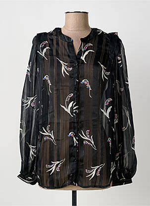 Blouse imprimé fleurs manches longues noir JENSEN femme