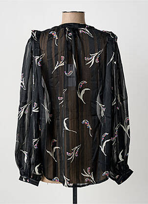 Blouse imprimé fleurs manches longues noir JENSEN femme
