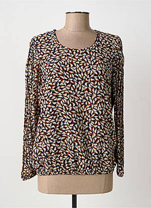 Blouse légère et transparente manches longues bleu SIGNATURE femme