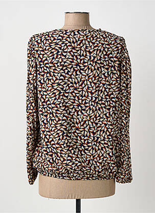 Blouse légère et transparente manches longues bleu SIGNATURE femme
