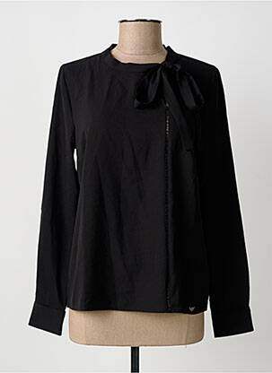 Blouse poignets boutonnés avec fente manches longues noir LES P'TITES BOMBES femme