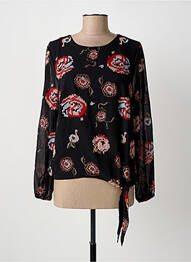 Blouse imprimé fleurs manches longues noir LES P'TITES BOMBES femme