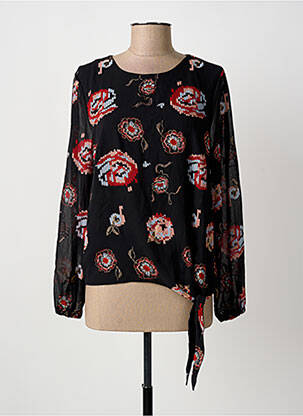 Blouse imprimé fleurs manches longues noir LES P'TITES BOMBES femme