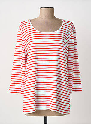 T-shirt coupe droite manches 3/4 rouge OLSEN femme
