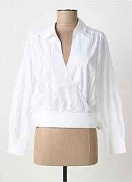 Chemisier tissage popeline manches longues blanc LES P'TITES BOMBES femme